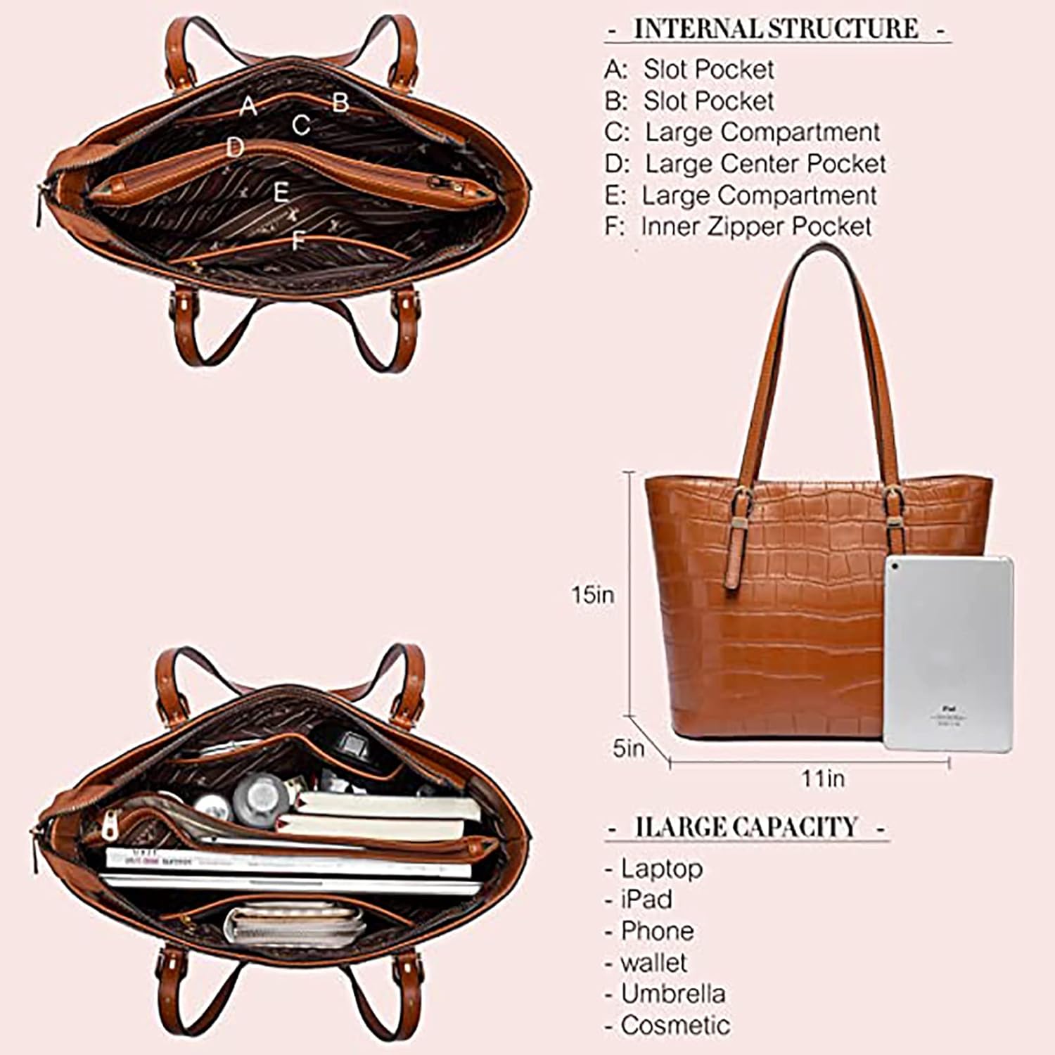 Miniatura 4 de Montana West Bolsos de mano para mujer con cadena de hombro de cuero vegano, bolso de mano con asa superior