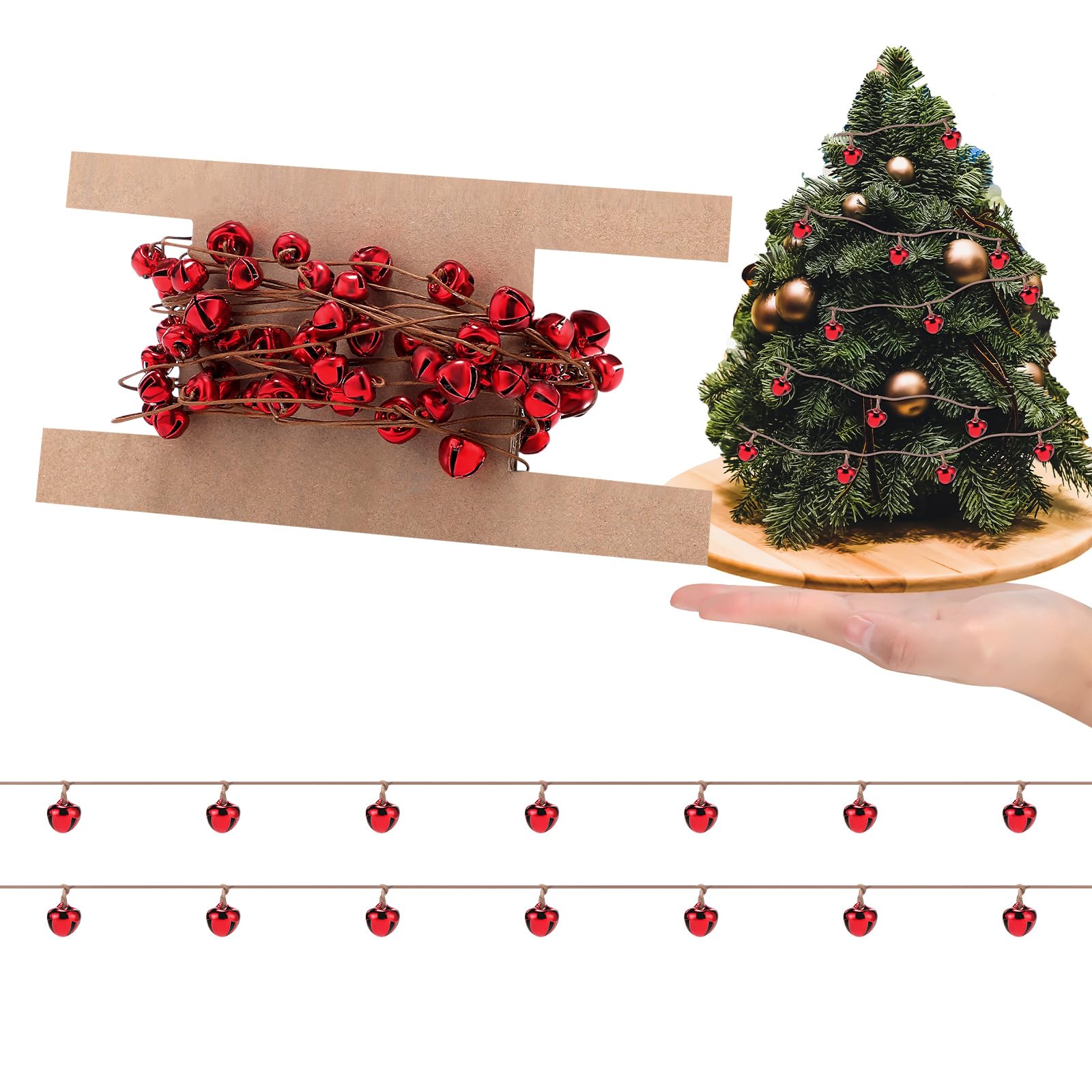 Guirlande de Noël en métal rouge 3m de long déco intérieure
