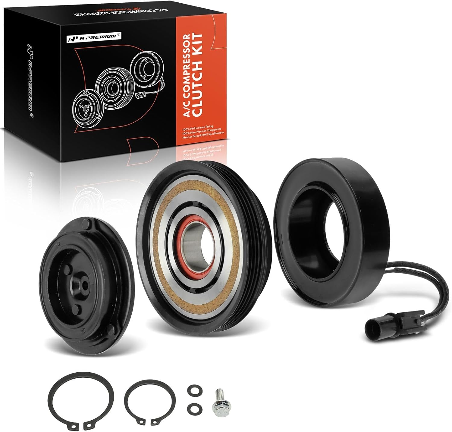 A-Premium Air Conditioner AC Compressor Clutch Kit Compatible with Hyundai Elantra 2007-2012 2.0L