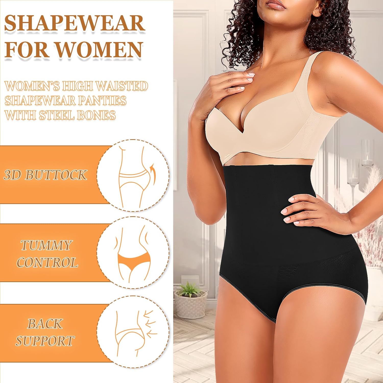 Werena Tummy Control Shapewear Panties For Women Seamless High Waist Shaping Body Shaper Girdle Underwear - Image 4