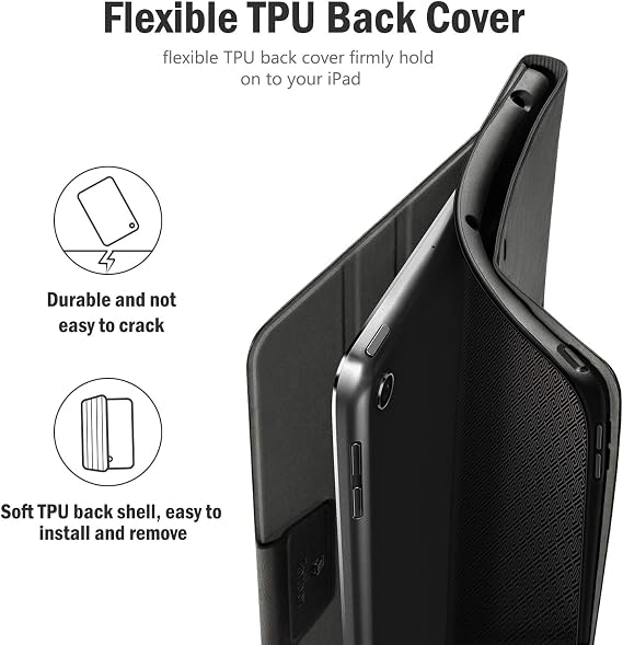 Antbox Case for iPad 9th Generation/iPad 8th/7th Generation 10.2'', Black
