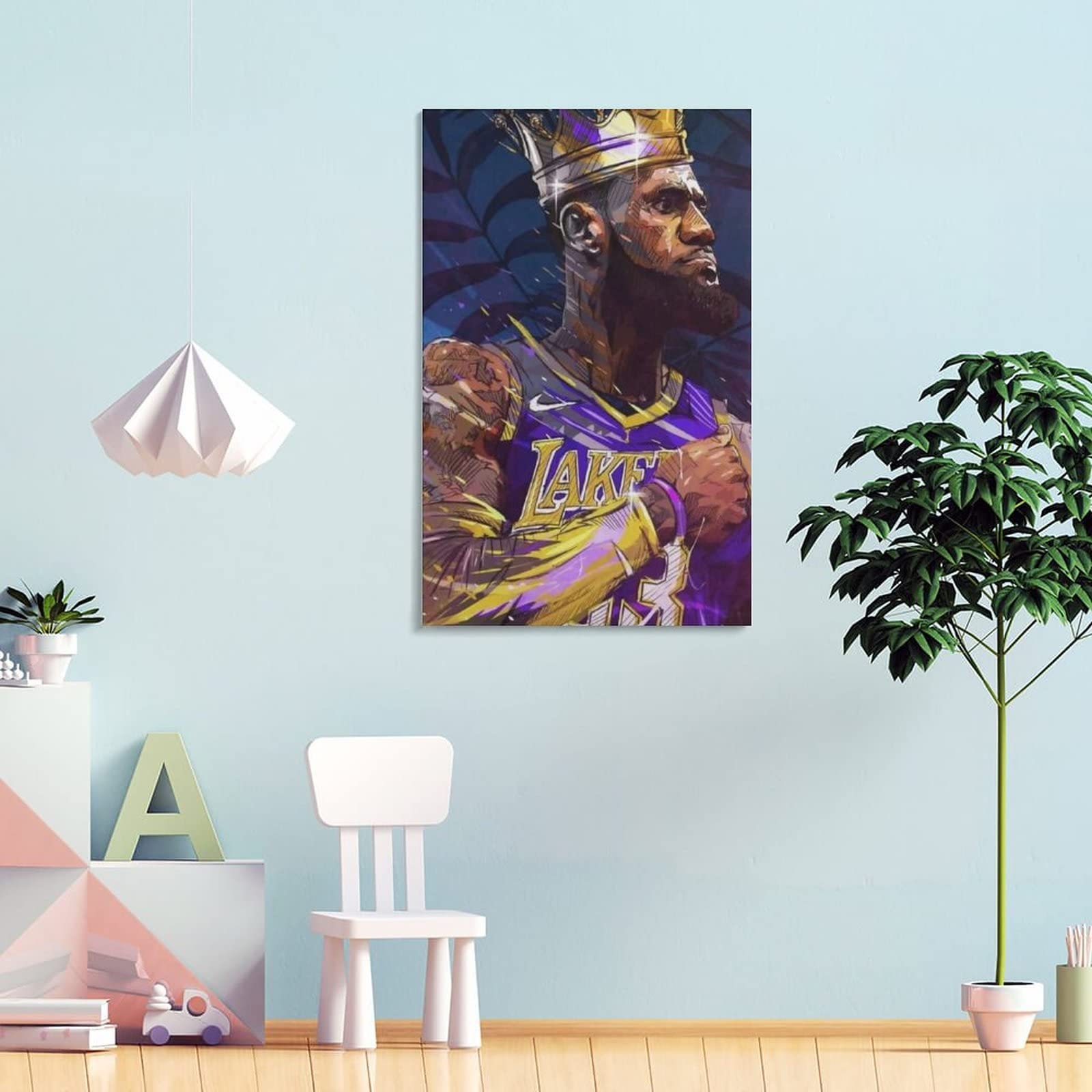 Toile LeBron James 40x60 Cm - Affiche Basket NBA Moderne Sans Cadre Pour Chambre Salon Déco Sportive