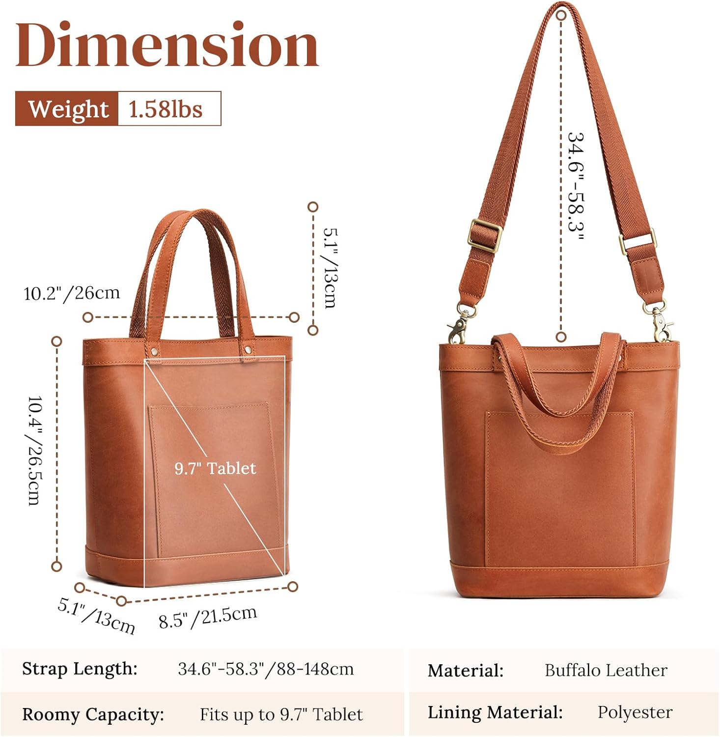 S-ZONE Leather Crossbody Bags for Women Tote Top Handle Handbag Purses Designer Satchel Shoulder Bag - Image 4