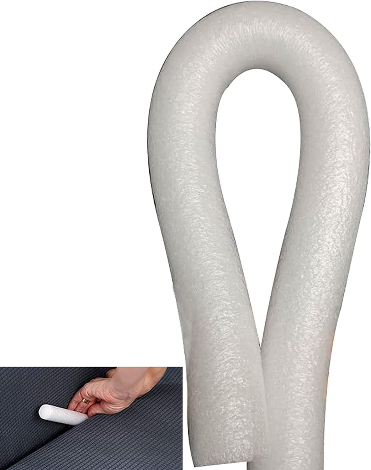 5 Meters Foam Strip for Stretch Couch Covers, Non-Slip Foam Rods Sticks for Sofa Slipcover Furniture Protector, Foam Strips Seam Fix Sofa Slipcover(Diameter 2.5cm)