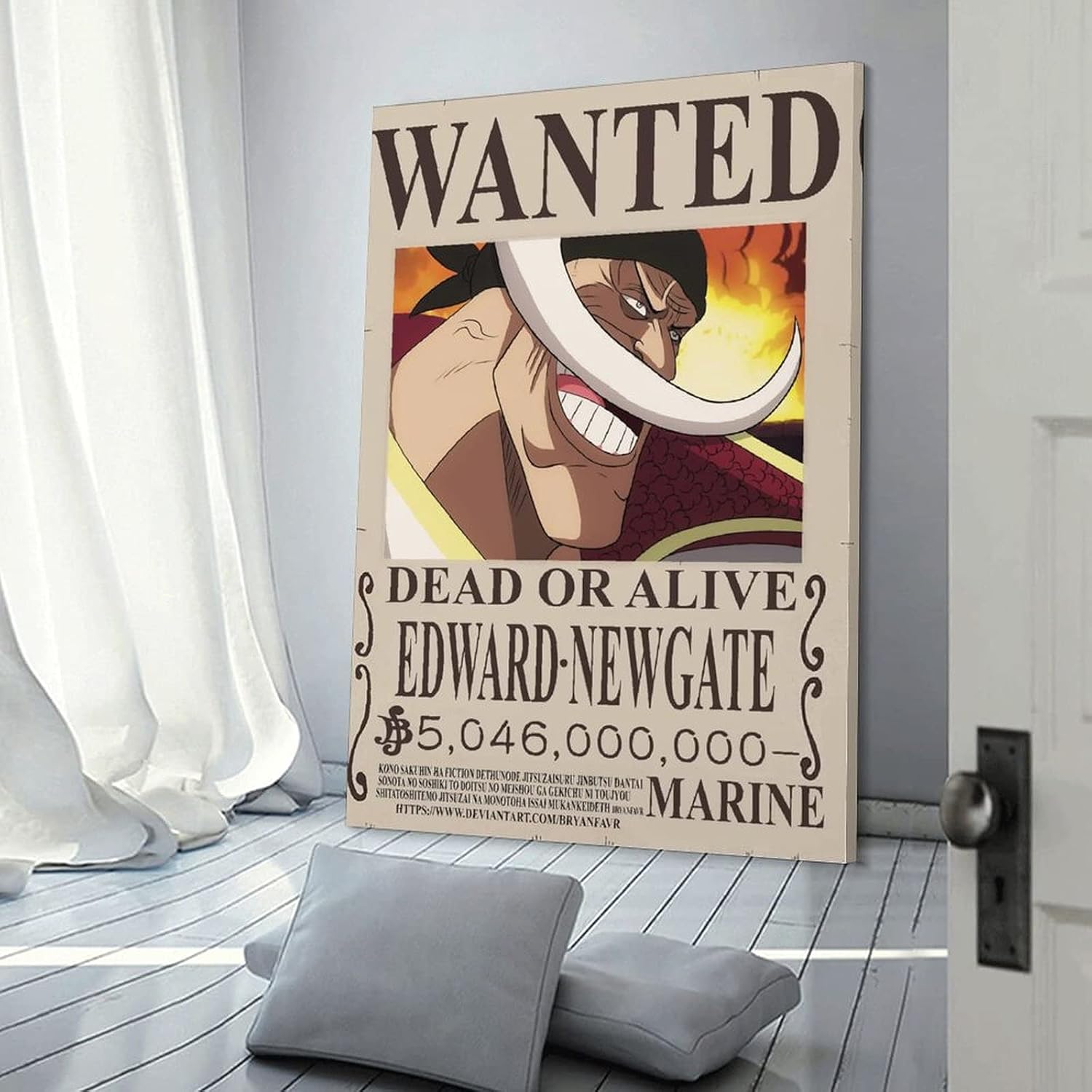 Buy x30inch 50x75cm Anime Poster One Piece Wanted Bounty Whitebeard Oil Painting On Canvas Decorative Painting Bedroom Decoration Online In Germany B09fjyxd37