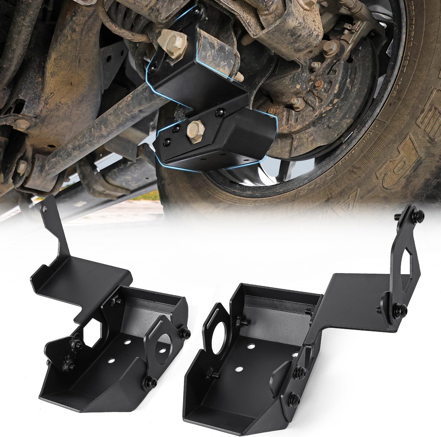 Rear Shock Skid Plate,Back Lower Rock Armor Rear Shock Trailing Arm Skid Plates Guards fit for Ford Bronco 2Doors 4Doors 2020-2024,2PCS