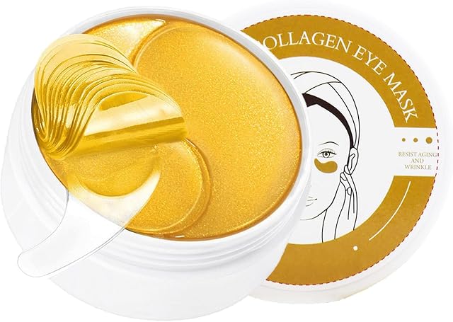 Under Eye Patches, 24K Gold Under Eye Masks for puffy eyes, Eye Care Gel Pads, Anti Aging Treatment, For Brightens & Reducing Wrinkles, Dark Circles, Eye Bags and Puffiness (30 Pairs)