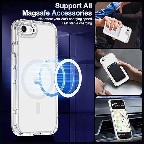 Vista 459 de MOCCA - Funda magnética resistente para iPhone 11 de 6.1 pulgadas, compatible con MagSafe, protector de pantalla de vidrio + protector de lente