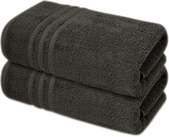 A & B TRADERS 2x Extra Large Jumbo Bath Sheets - Beach Towels 100% Cotton | Huge Size 85 x 200 cm | Pack of 2 (Grey)