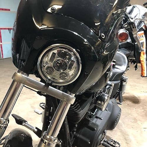 Miniatura 2 de SUNPIE - Faro delantero LED para motocicleta 5-34 5.75, estilo proyector ancho