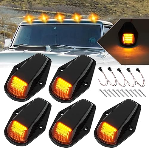 Miniatura 8 de D-Lumina Luces marcadoras de cabina de techo con lente ámbar para Fo-rd F150 F250 F350 1973-1997, luces LED ámbar para cabina de techo de cabina de