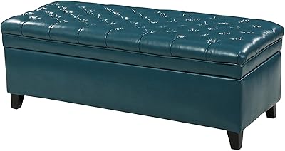 Christopher Knight Home Juliana PU Storage Ottoman, Teal