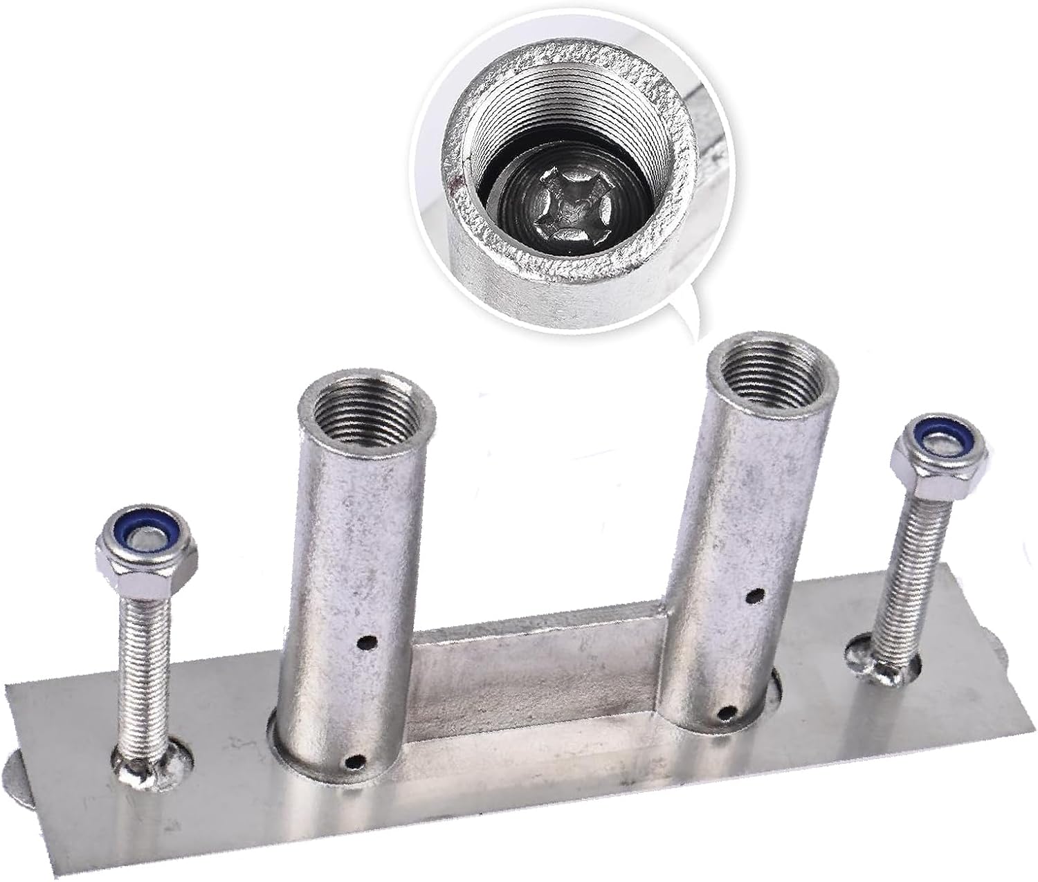 NovelBee 4pcs Boat Pull Up Flush Mount Cleats,Marine Dock Deck Cleat,316 Stainless Steel Retractable Low-Profile Mooring Rope Cleat with Backing Plate and Lock Nuts