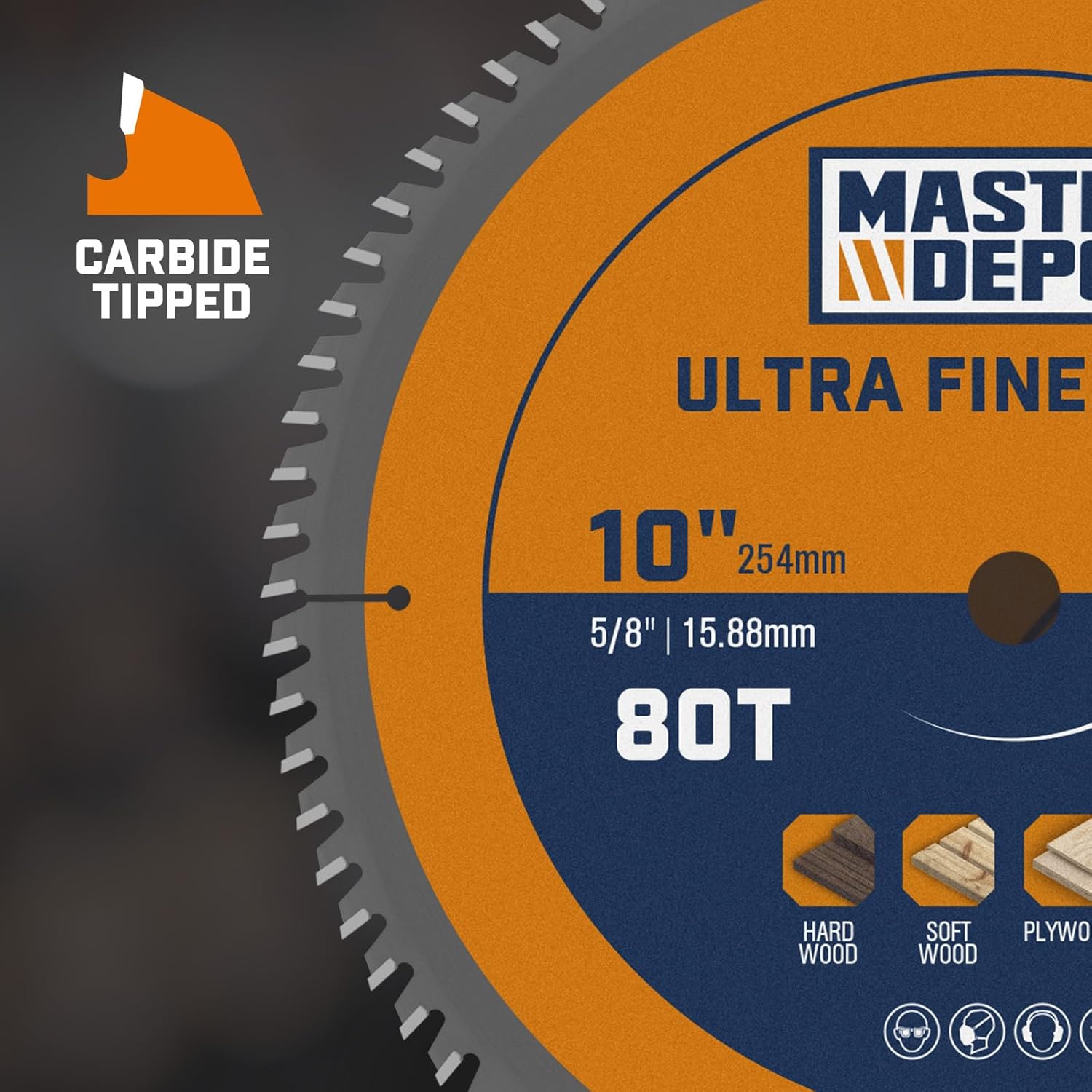 10 Inch 80T Ultra-Fine Finish Saw Blades for Miter Saws and Table Saws, Carbide-Tipped ATB, 5/8" Arbor, Thin Kerf, Smooth Crosscuts in Plywood, Hardwood, Trim & Finish Work （2-Pack）