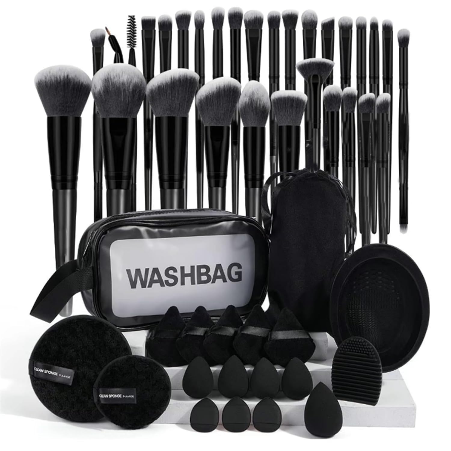 49Pcs Makeup Brush Set,Multi-functional Makeup Tool Set,Makeup Tool with Concealers Brush Powder Blush Eyeshadow Makeup Brush Kit (pink)