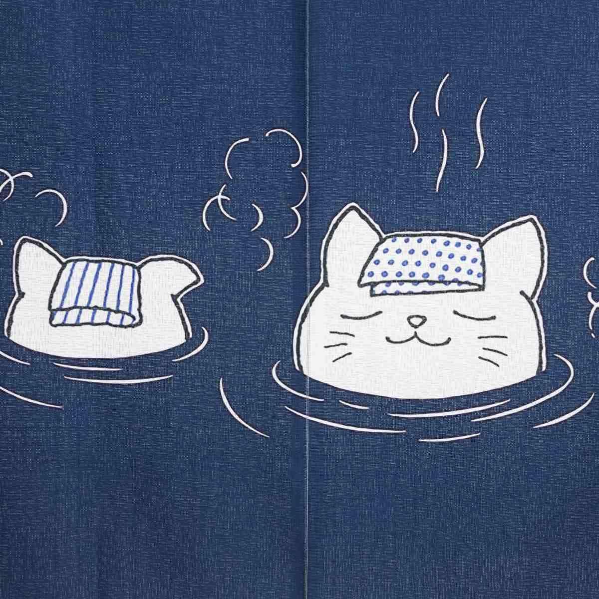 Noren Japanese Doorway Curtain Artistic Painting Door Curtains for Home Decor Kitchen Partition Bedroom Door Decor (Onsen Cat, 33.5" W x 67" L) NR1252