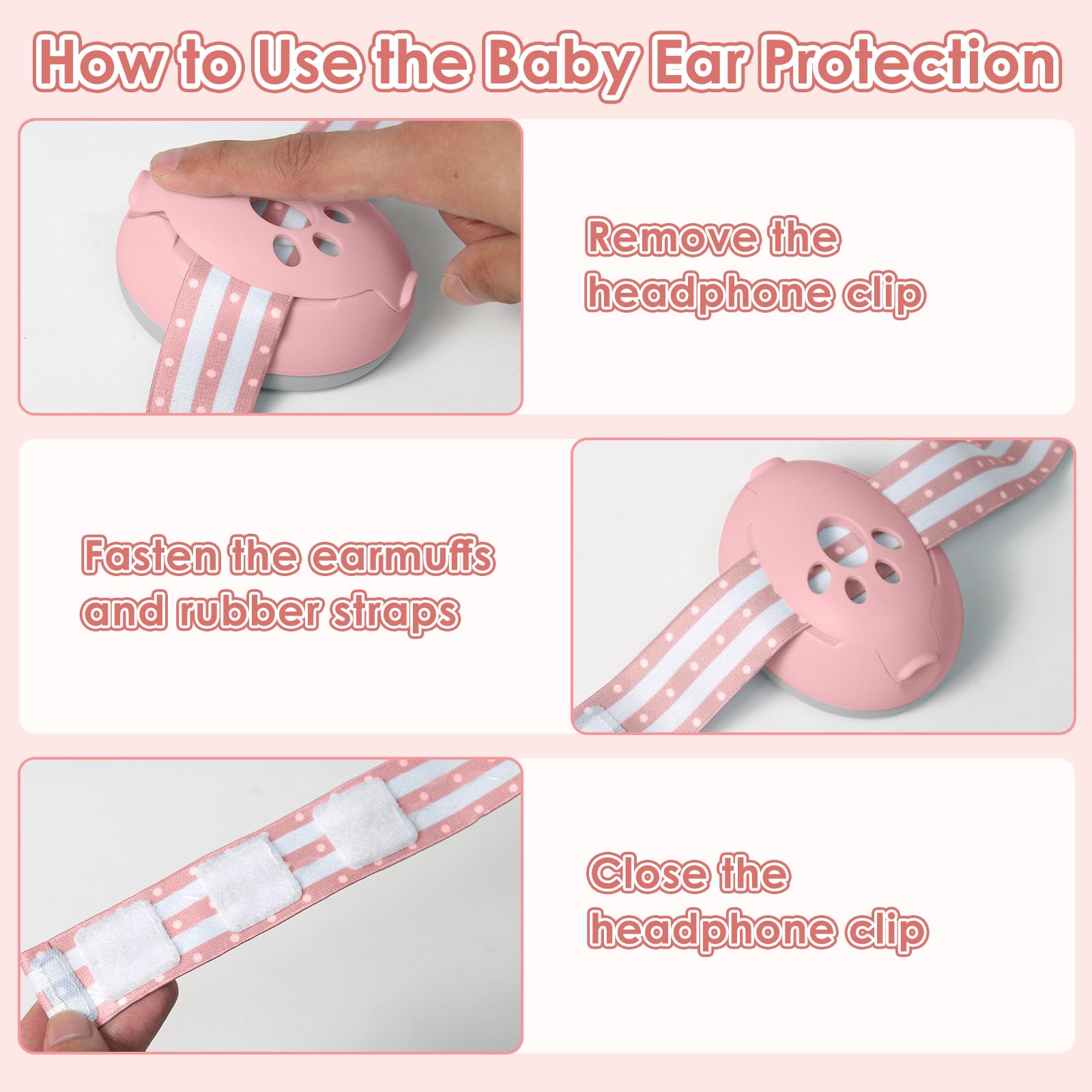 Cuffie Neonato Antirumore 2 in 1 Regolabili Protezione Acustica per Bambini Fino a 48 Mesi