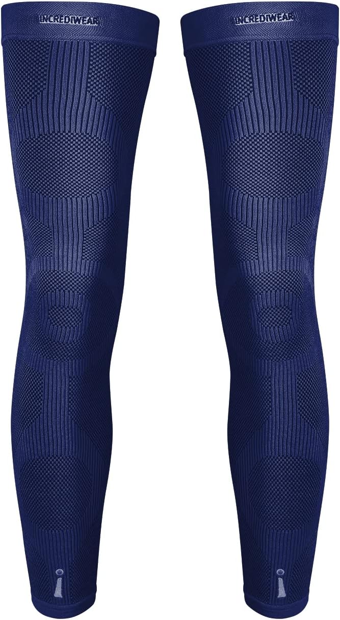 Incrediwear Leg Sleeve 2pk – Full Length Long Leg Sleeve for Leg Pain Relief & Muscle Recovery, Helps Reduce Swelling & Inflammation, Promotes Circulation, Leg Sleeves for Men & Women (Navy, Small)
