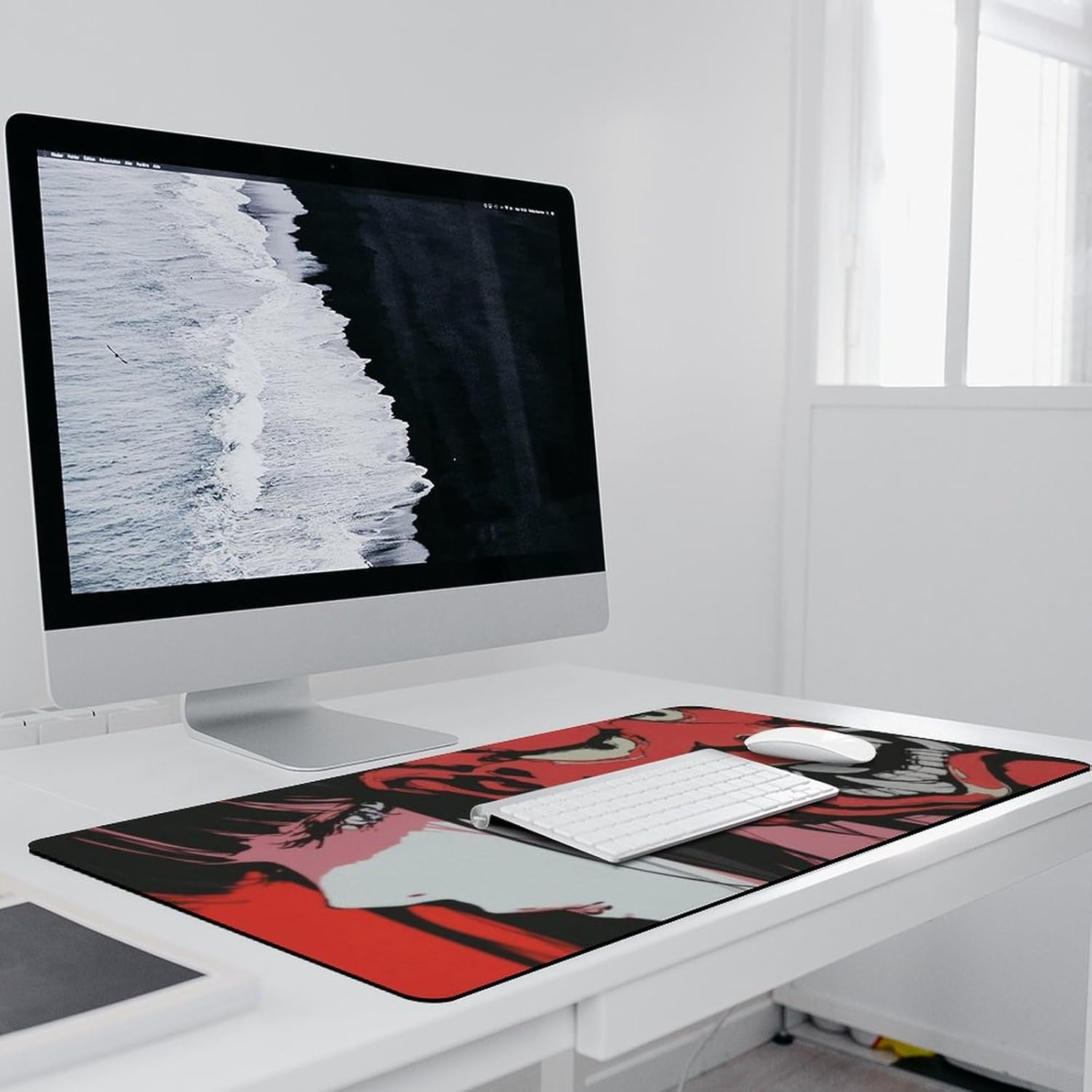 Japanese Female Samurai Anime Girl Mouse Pad Gaming Large Non-Slip Rubber Desk Mat Keyboard Computer Pad for Home Office 40x90cm