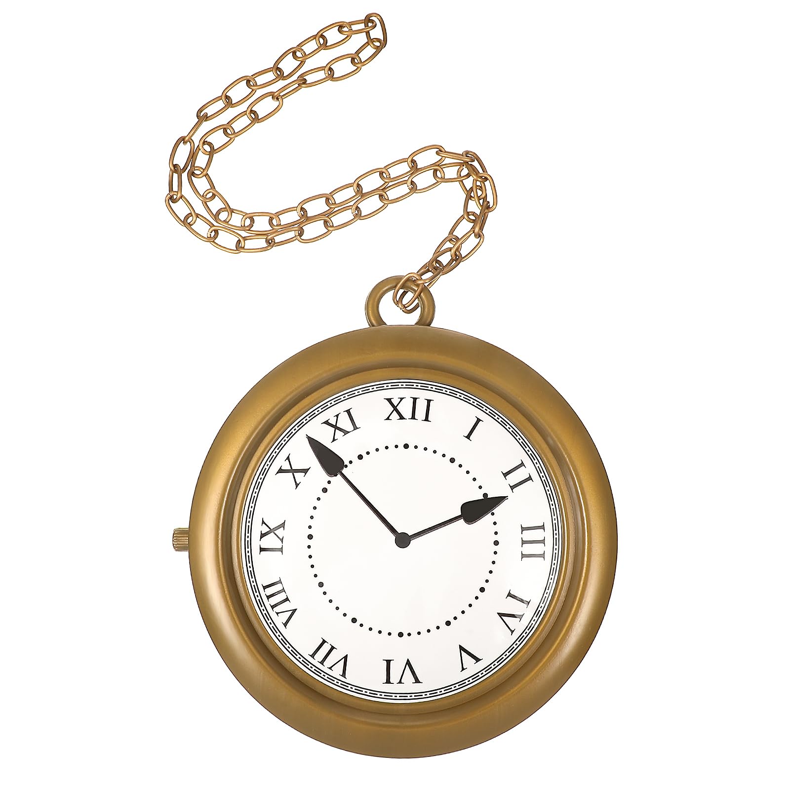 SAFIGLE 1 Piece Watch Necklace White Rabbit Clock Jumbo Flavour Hip Hop Rapper Watch Necklaces For Halloween White Rabbit Costume Accessories Party Supplies