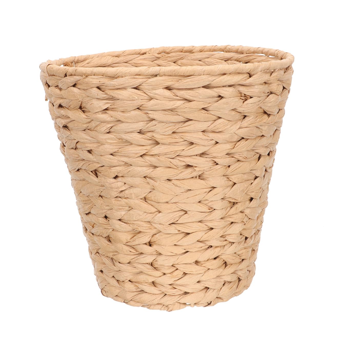 Milisten Cestino Portaoggetti Intrecciato in Finto Rattan Struttura in Ferro, Multifunzionale per Casa e Ufficio, Contenitore Decorativo e Porta Spazzatura Resistente in Spago di Carta