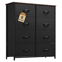 Vista 1 de DWVO - Cómoda para dormitorio, cómoda de tela con 8 cajones, cómoda alta de doble cajón para armario, sala de estar, marco de acero resistente