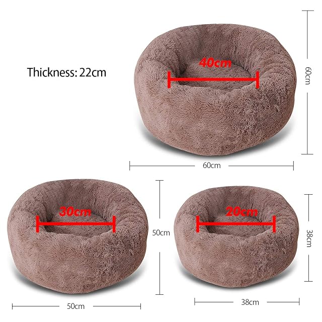 Foto 5 de 7 de PETCUTE Cama para Perros Pequeños Cama para Gatos Mullido Redondo Cueva del Gato Cachorro Nido de Gato Suave…