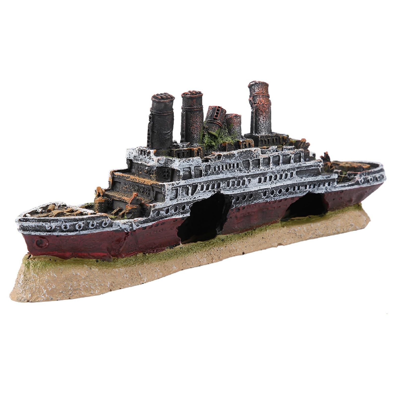 KSTE Titanic Perdido Arruinado Boat, Barco Decoración del Acuario Ornamento Ornamentos Naufragio para Salada Betta Fish y Acuarios de Agua Dulce Decorations