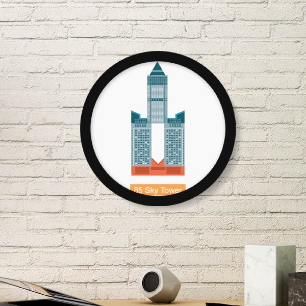 Peintures Frame 85 Sky Tower Taiwan Habiller un Mur Vide Cadre Rond Noir