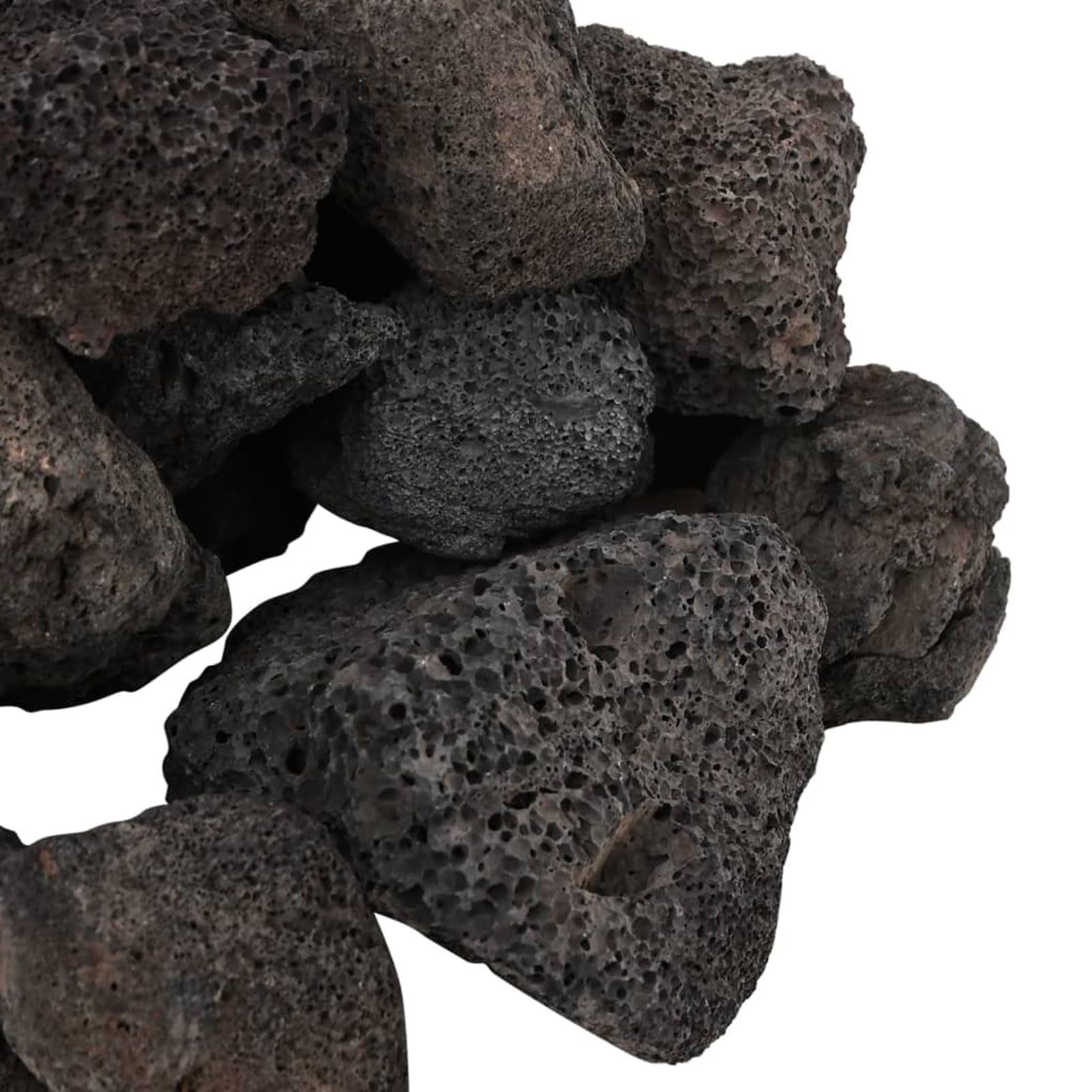 Homgoday Lavagranulat 10 kg Schwarz 5-8 cm Vulkangestein Aquarium Dekoration natürlicher biologischer Filter für Süß- und Salzwasser 155321