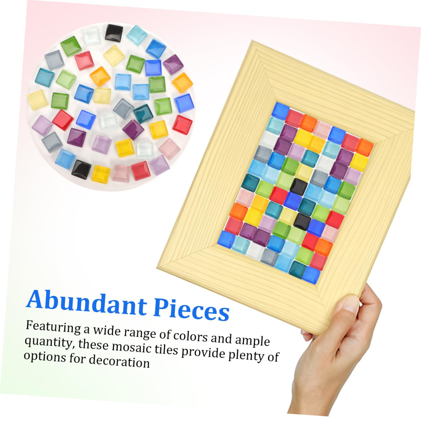 Housoutil Azulejos de Mosaico de Vidrio para Manualidades, Compartimentos, Aprox 1100 Piezas, Colores Vivos, Adecuado para Posavasos y Macetas