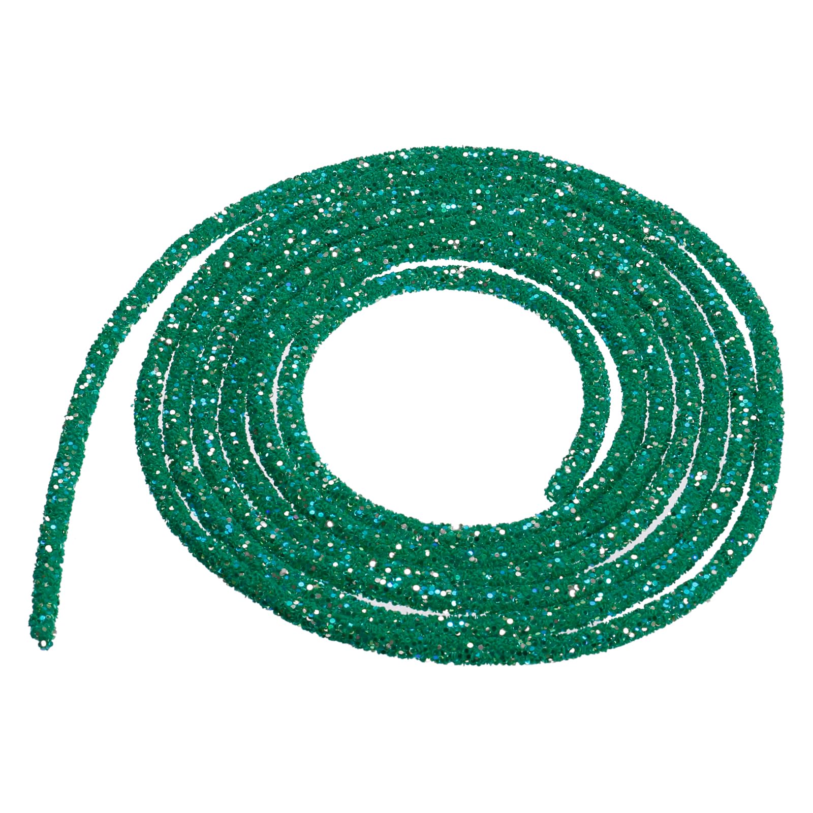 sourcing map 5 Yard 6mm 0.24 inch Glitter Sequins Rope Sequins Rhinestone Tube Cord for DIY Wedding Dresses Costume Clothing Shoes Jewelry Accessory Clear White — view 214