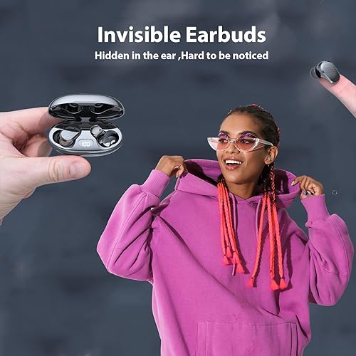 Miniatura 4 de Auriculares inalámbricos para dormir de lado, auriculares Bluetooth con cancelación de ruido para dormir pequeños auriculares para dormir pequeños