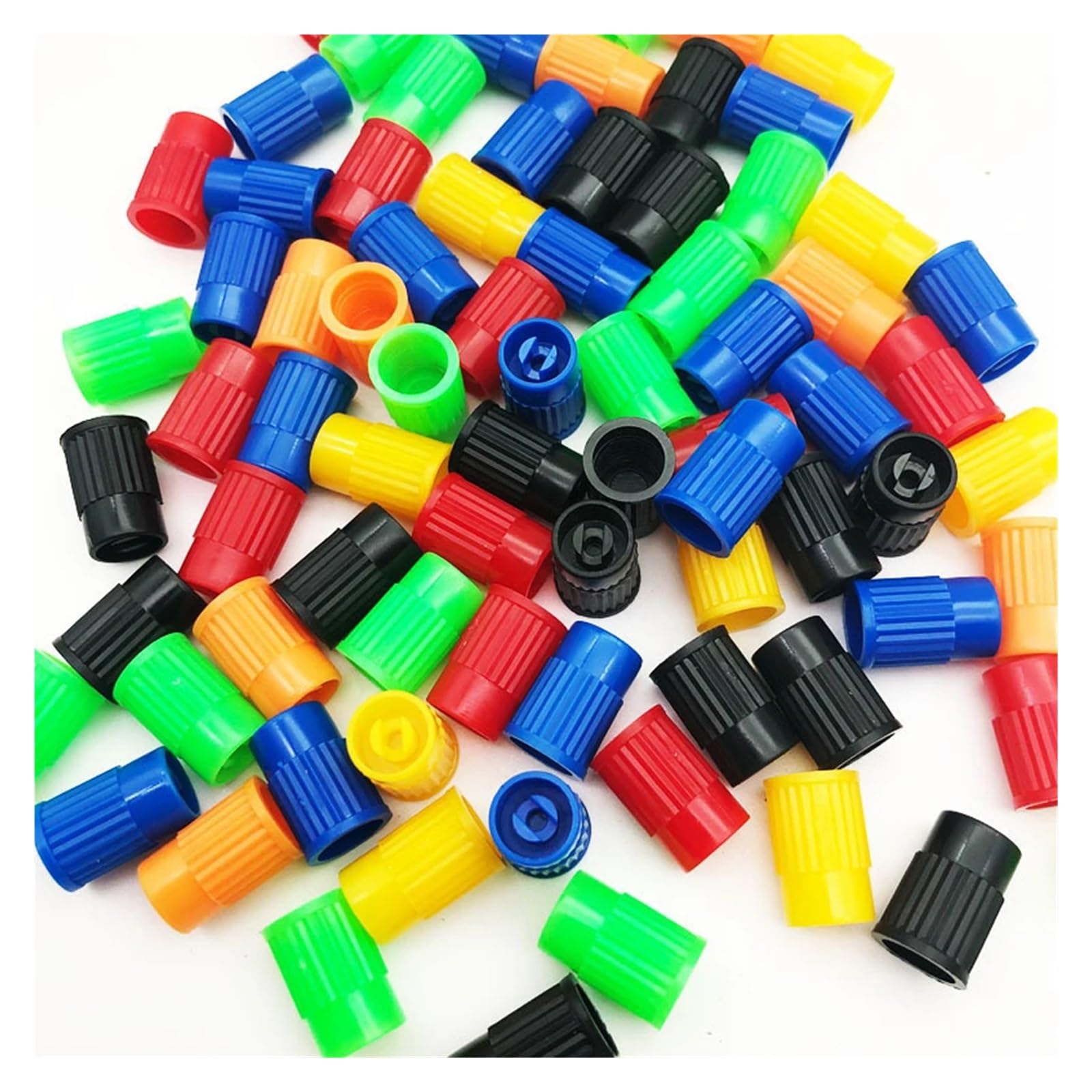 Kunststoff-Reifenventilkappen, integriertes Werkzeug for Entfernen des Ventileinsatzes, universelle Schaftabdeckungen for Autos, Fahrräder und Fahrräder, LKWs, Motorräder(Blue-50Pcs)