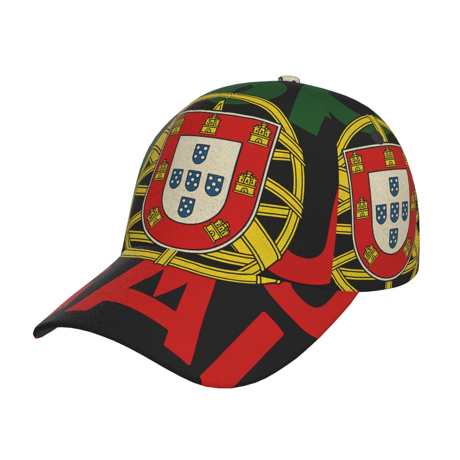 FHIZOAL Portugal Flag Classic Baseball Cap Dad Hat Adjustable Breathable Vintage Golf Gym Workout Sports Outdoor Black