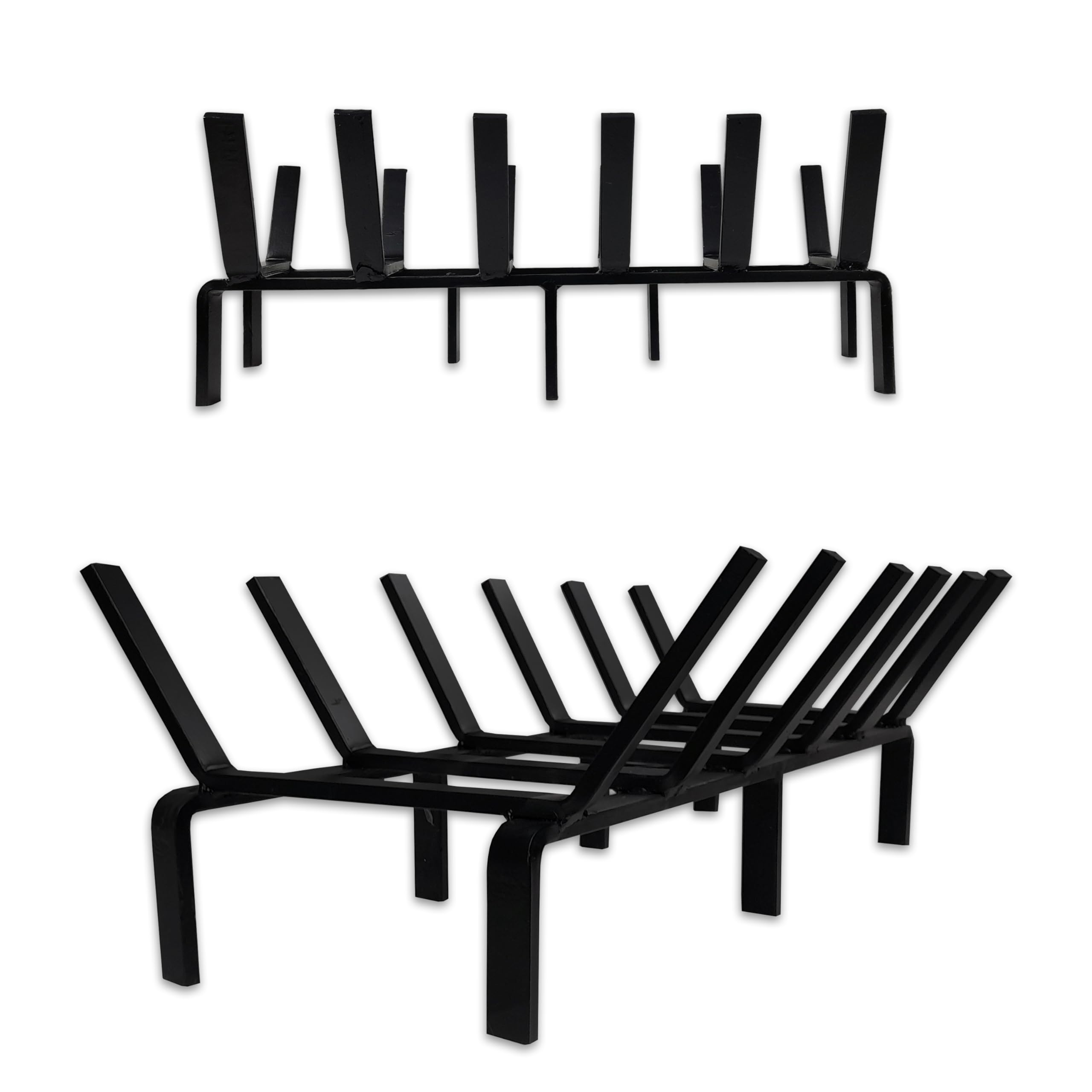 FEBTECH- Firewood Grate For Fireplace – 27 Inch Outdoor Firewood Racks - Tapered Fireplace Grate - Fire Grates For Fireplace - Fireplace Wood Burning Grate For Indoor & Outdoor Use