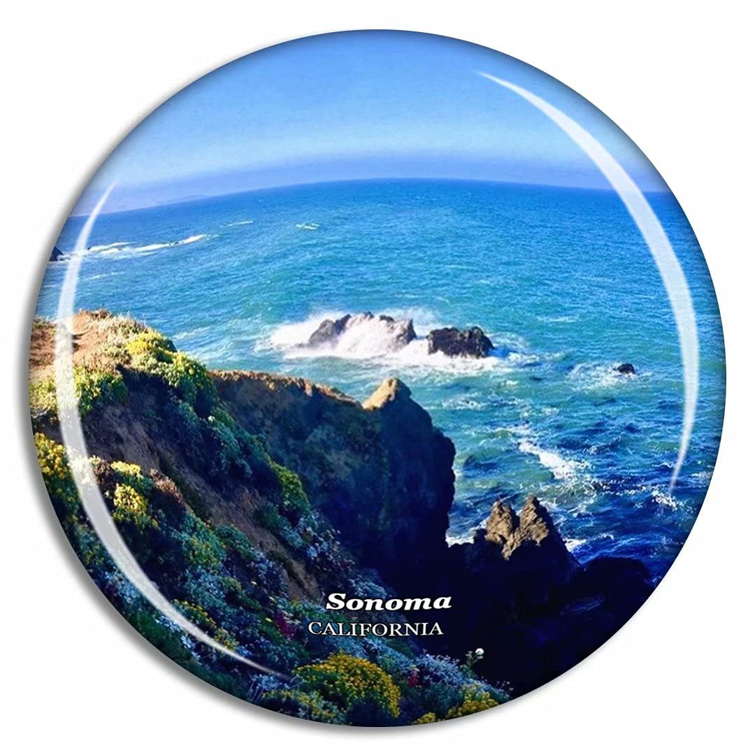 Weekino Sonoma Coast State Beach California Usa Fridge Magnet Travel Gift Souvenir Collection 3D Crystal Glass
