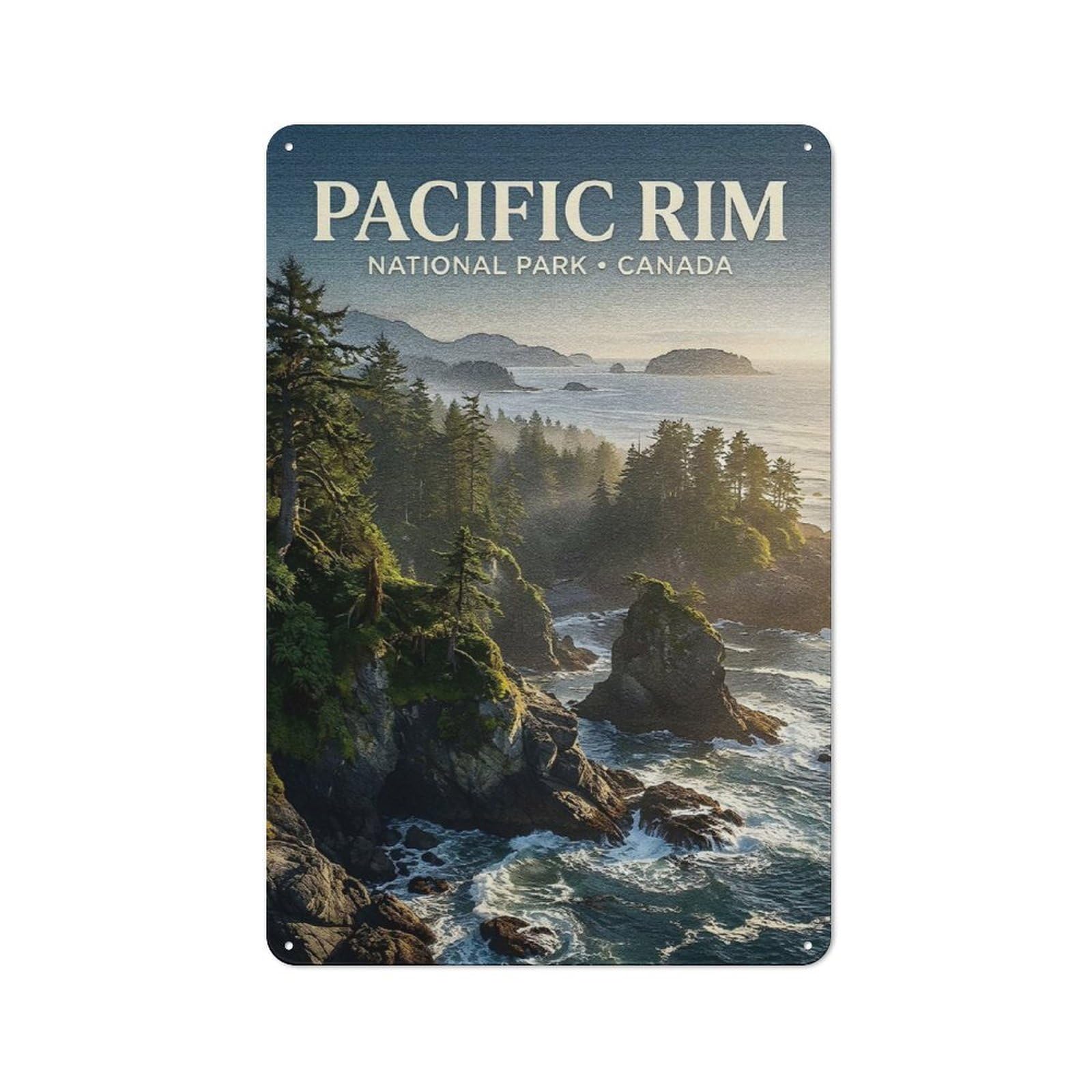 Junmoney Style-17 Pacific Rim National Park Canada Retro Metal Wall Decor 30X20cm, Vintage Metal Sign For Cafe, Pub, Workshop Or Home Bar