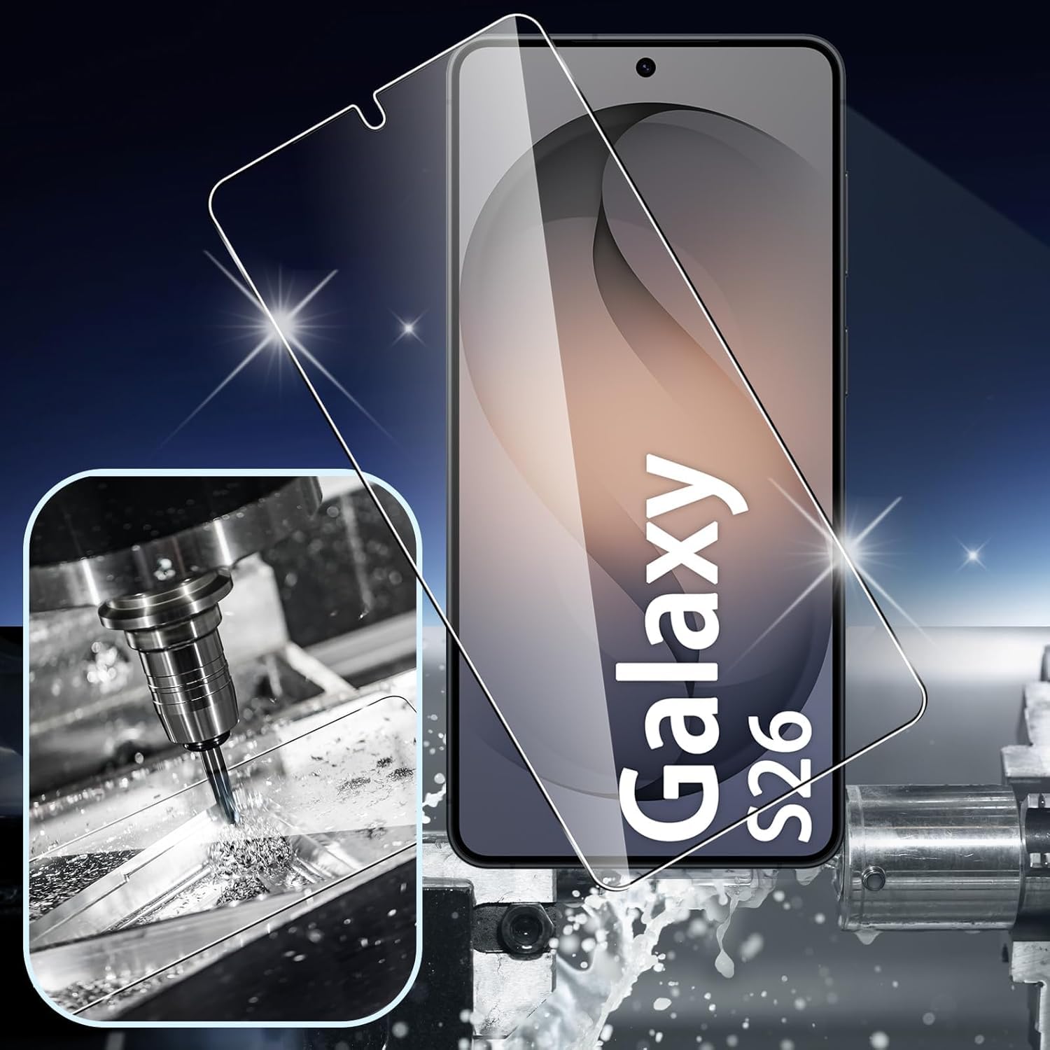 Verre Trempé Pour Samsung Galaxy S26, [3+3 Pièces] Vitre Protection écran Protection Camera, 9H Dureté Ultra HD Anti Rayures Film Protection écran, Avec Outil D'alignement Facile