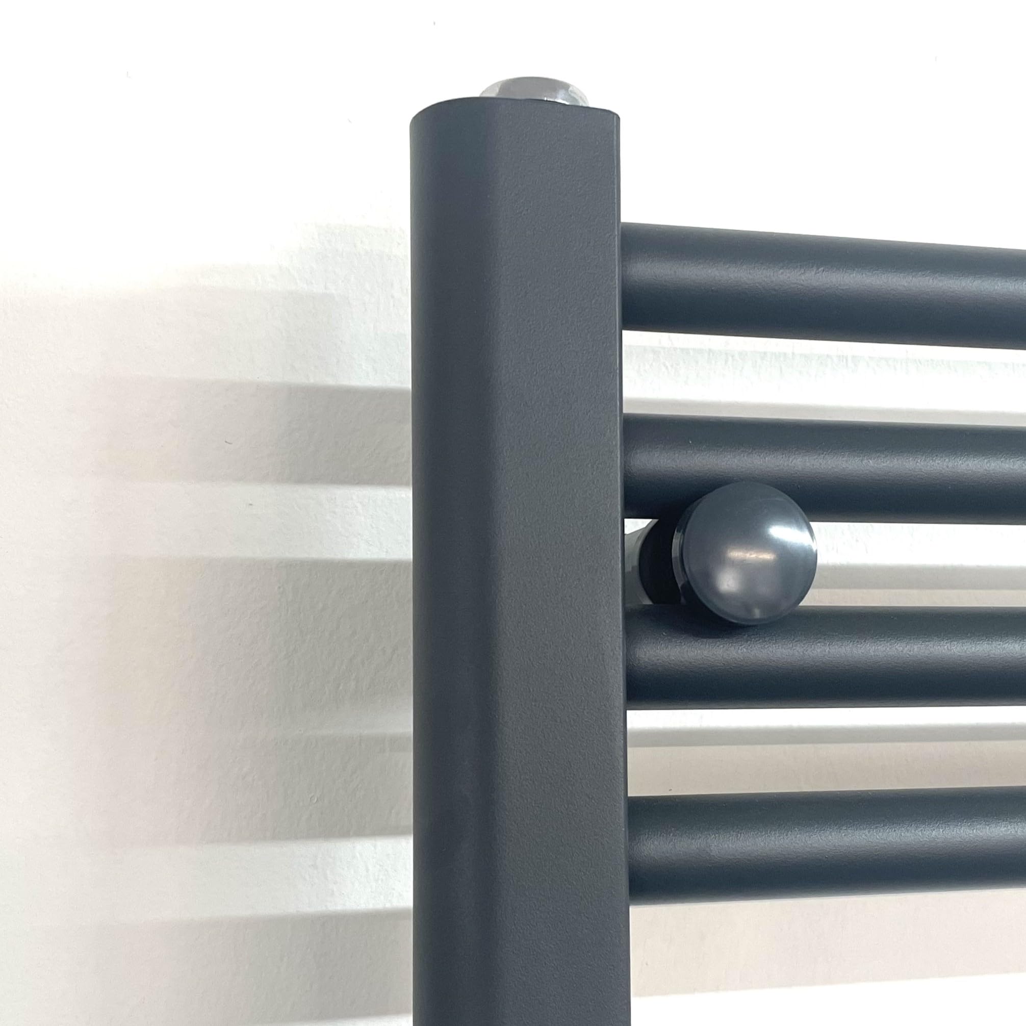 Antracite dritto scaldasalviette W500mm x H800mm piatto riscaldamento centralizzato asciugamano radiatore