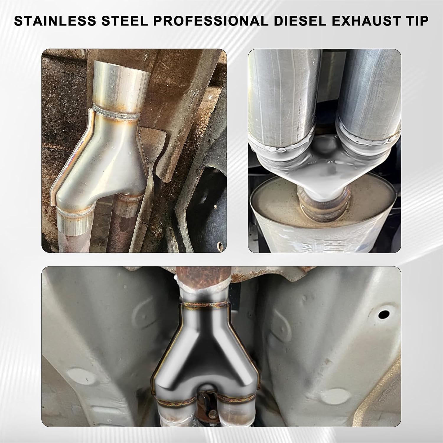 Mupera 2.5 Inch Exhaust Y Pipe, 2.5" Single to 2.5" Dual Exhaust Adapter Connector, Universal 10 Inch Long Weld-On Stainless Steel Diesel Y Pipe for Car Truck