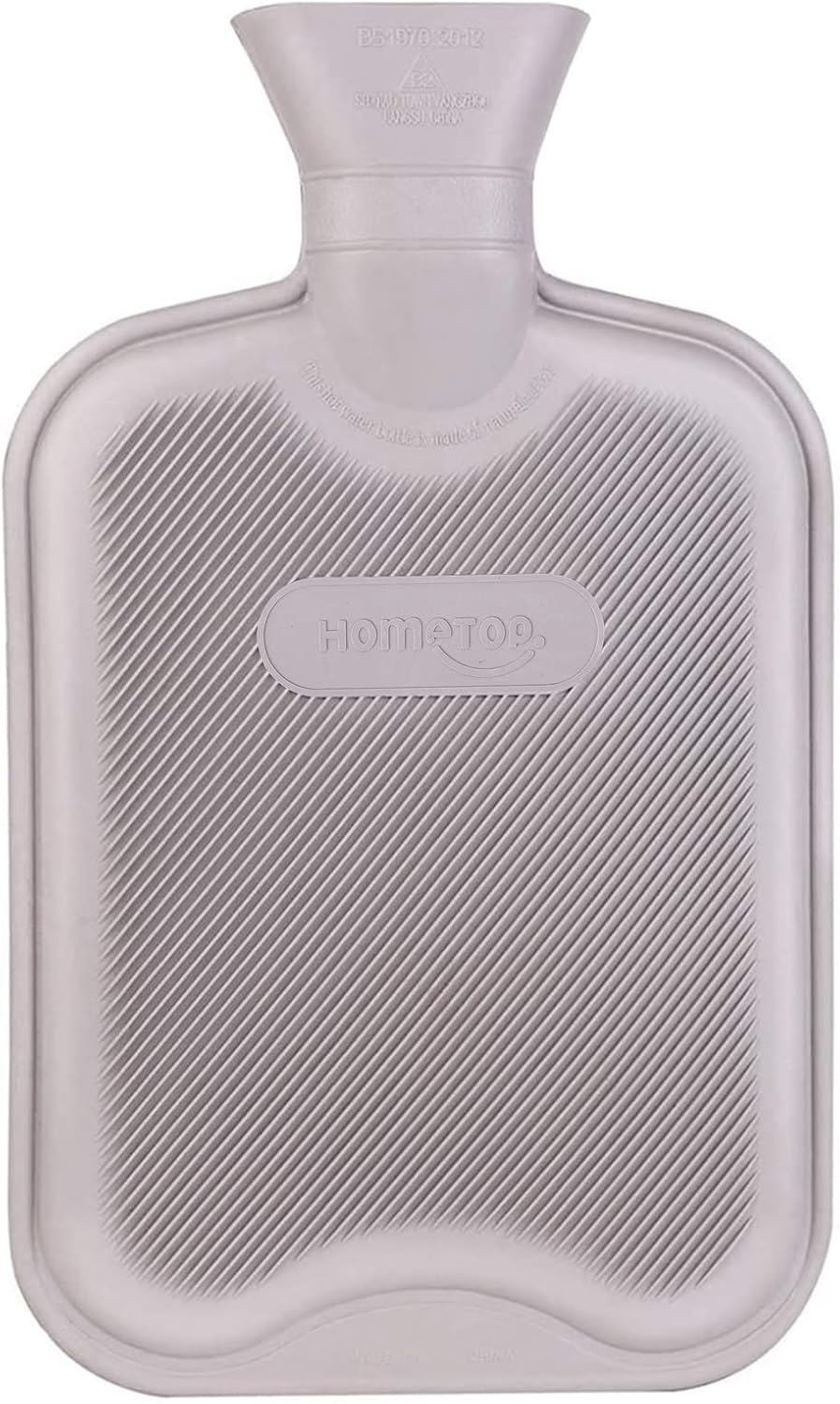 HomeTop Premium Classic Rubber Hot Water Bottle, Great for Pain Relief, Hot and Cold Therapy (2 Liters, Gray) : Health & Household