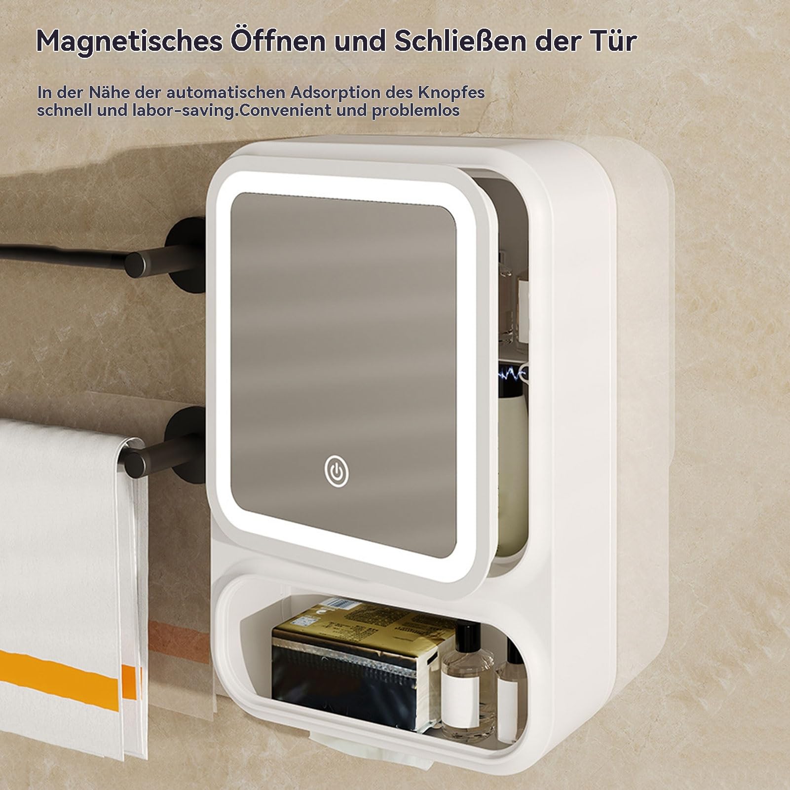 Specchiera Armadietto Bagno Porta Magnetica, Ripiano, Mensola, | Specchiera Bagno Portaoggetti Contiene Shampoo, Bagnoschiuma, Sapone, Cosmetici E Doccia Su Ripiano