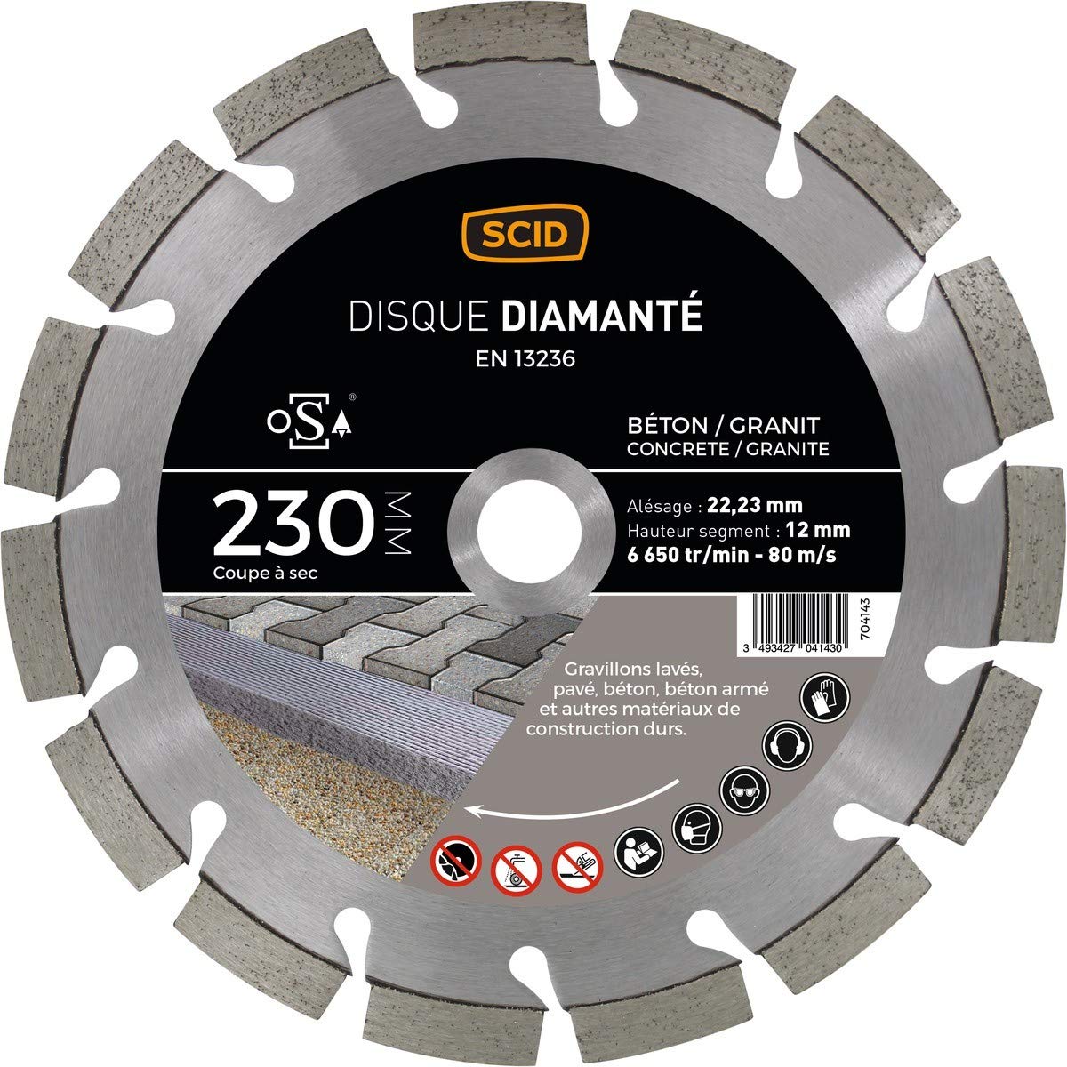 Disco Diamante hormigón Granito profesional scid – diámetro 230 mm