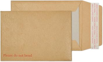 Blake Purely Packaging, Paperboard Rigid Back Mailer for Photos & Certificates, 4 1/2 x 6 3/8 Inches, Brown Manilla Kraft Envelopes, Peel & Seal 2112 - Pack of 250