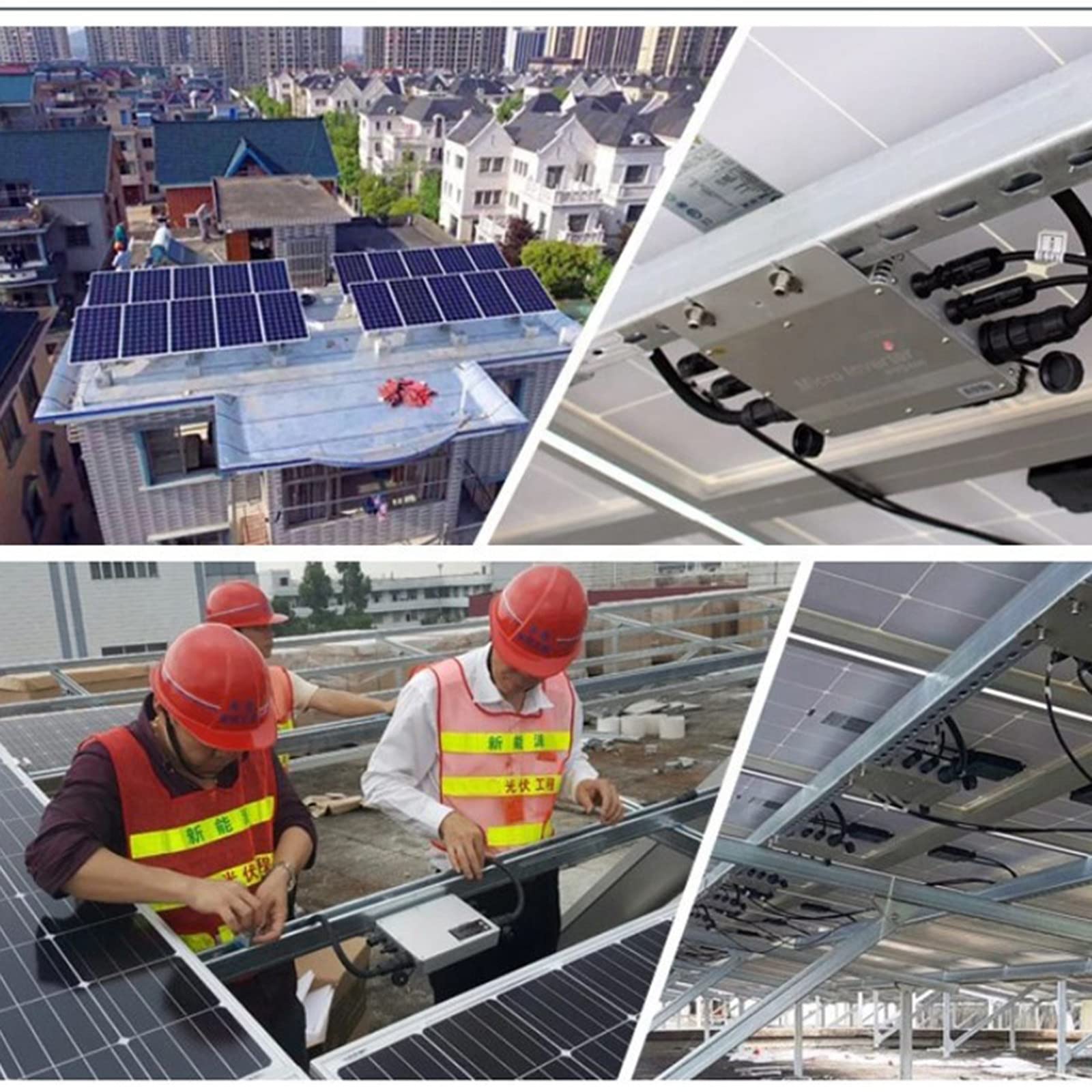 Inverter solare a legame a griglia, micro inverter MPPT per moduli fotovoltaici, centrale elettrica da balcone, 2400 W