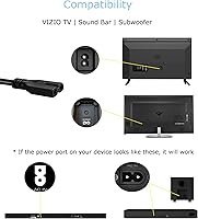 Vista 5 de Guy-Tech AC en el cable de alimentación enchufe enchufe plomo para Insignia 32 "clase LED 720p Smart Roku TV NS-32DR310NA17 NS32DR310NA17
