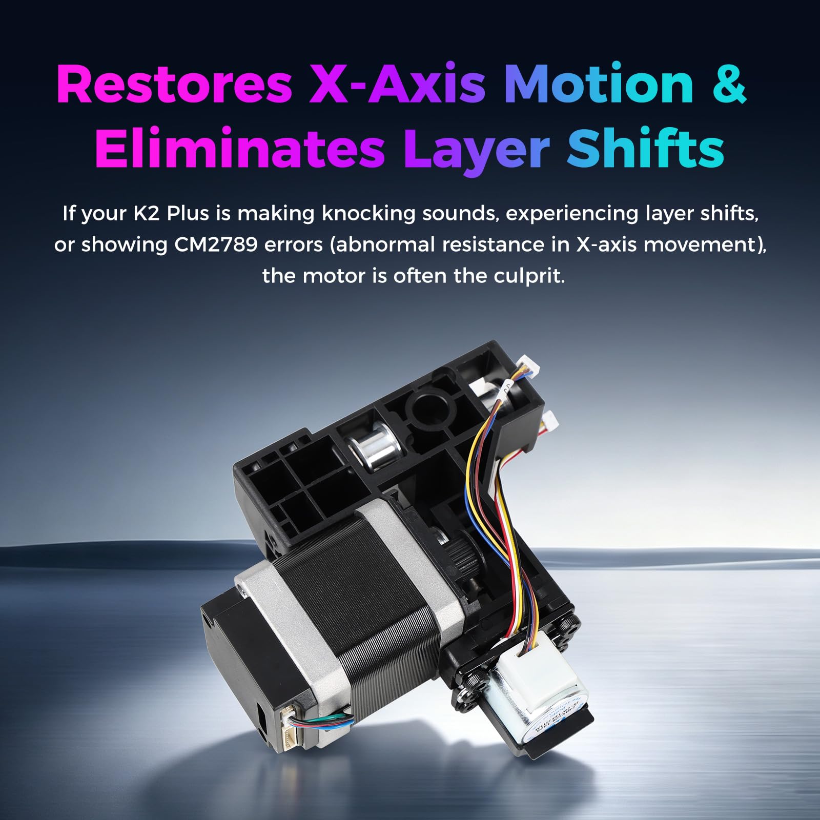 Creality Kit de motor original para el eje X del K2 Plus, motor paso a paso 42-48 original con tecnología de control FOC, motor de repuesto de alta precisión para el eje X de la impresora 3D Creality