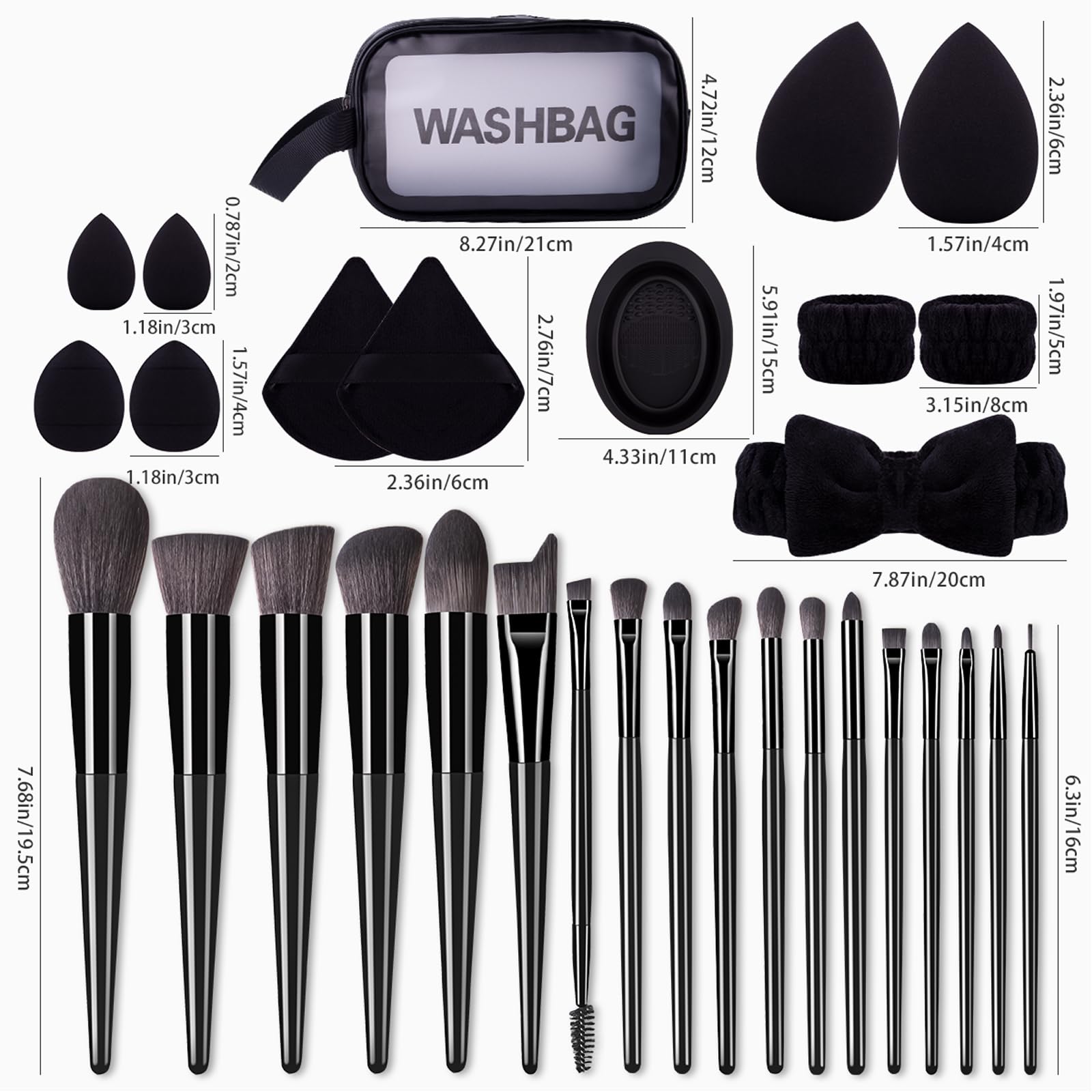 LHLXZQ Makeup Brush Set, Travel Beauty Tool Set including Makeup Sponge, Powder Puff, Brush Cleaner - Image 2