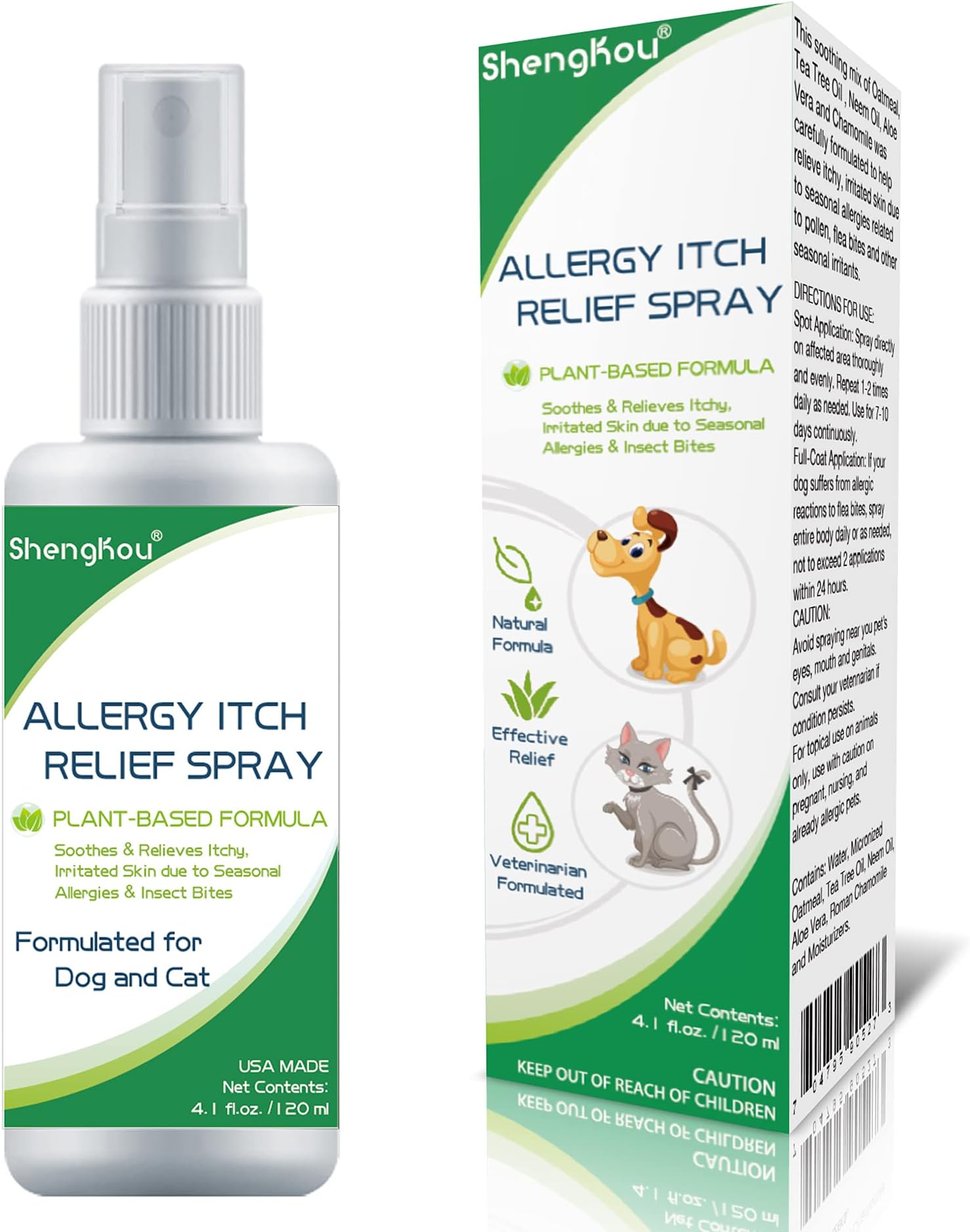 Allergy Itch Relief Spray for Cat and Dog and Cat, Relieves The Urge to Itch, Lick